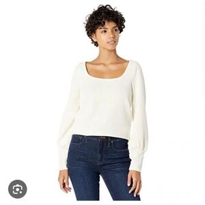 Madewell Cream Ottoman Ivory colored Balloon sleeve lightweight sweater top